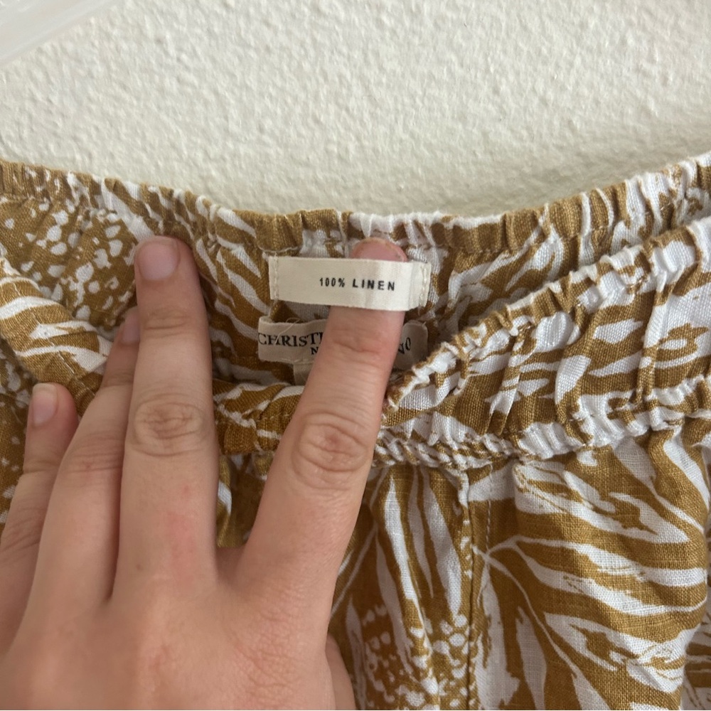 Christian Siriano 100% linen patterned pants - Picture 7 of 7